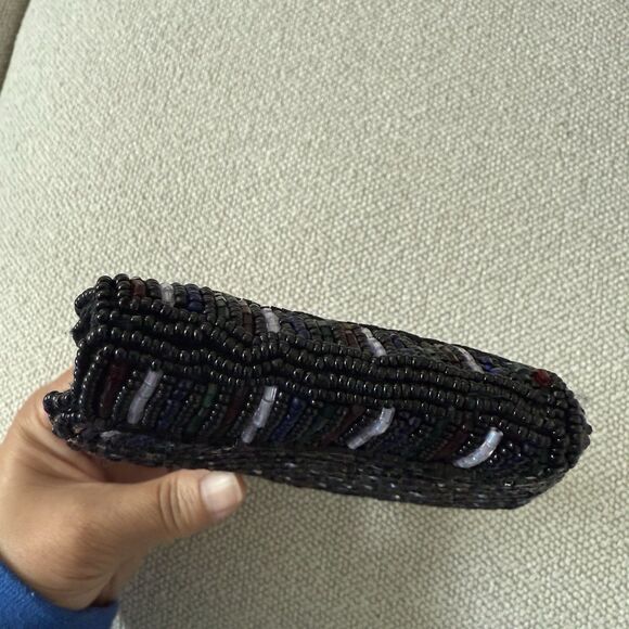 VTG Multi-Color Beaded Shell Clutch Neiman Marcus 20s Art Deco Scalloped Evening - Picture 7 of 9